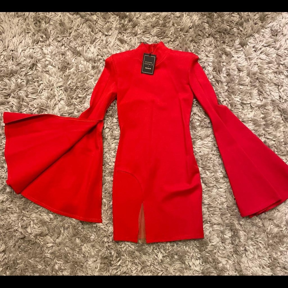 Michael Costello Gibson Dress from Revolve in red